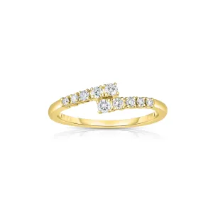 Sabel Collection Yellow Gold Diamond Bypass Ring