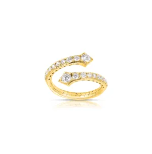 Sabel Collection Yellow Gold Diamond Bypass Stretch Ring