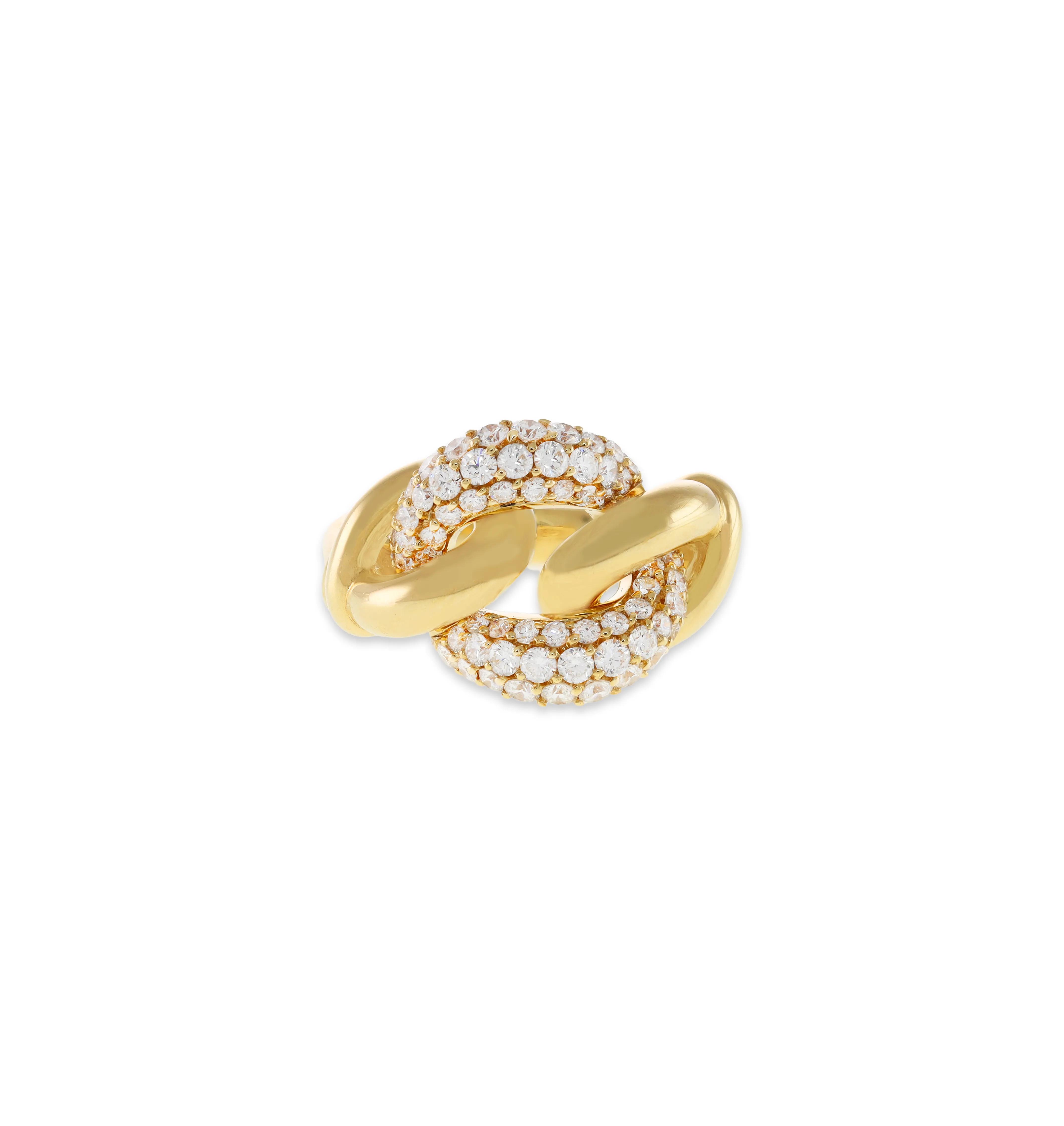 Sabel Collection Yellow Gold Diamond Groumette Ring