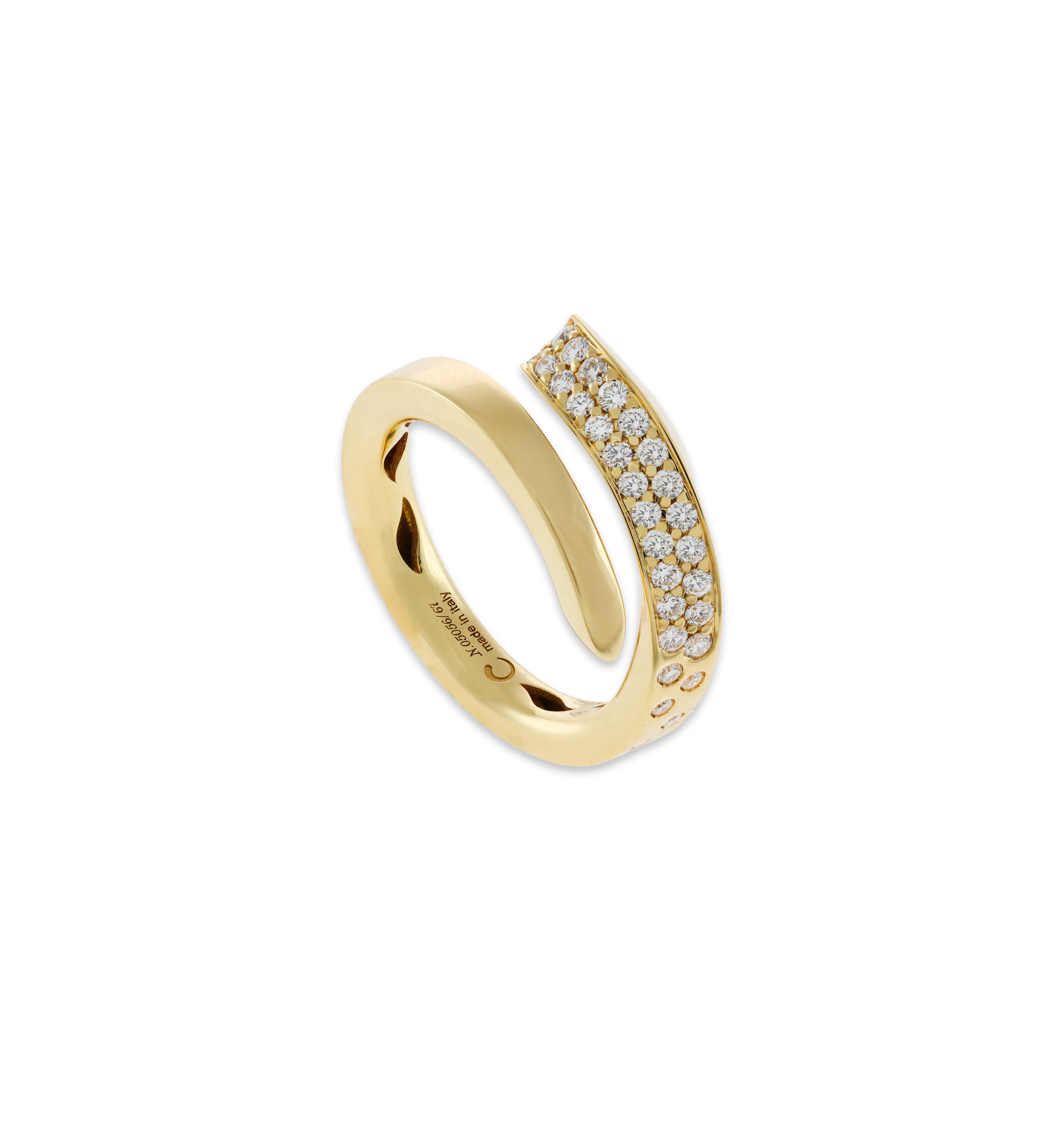 Sabel Collection Yellow Gold Diamond Sprinkled Bypass Ring