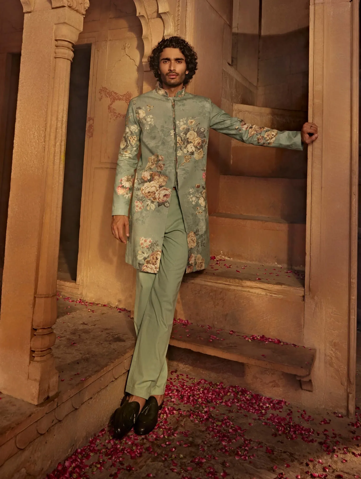 Saif mint blue sherwani and pants