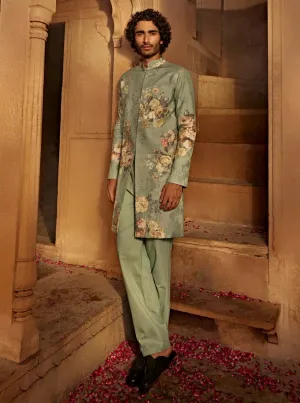 Saif mint blue sherwani and pants