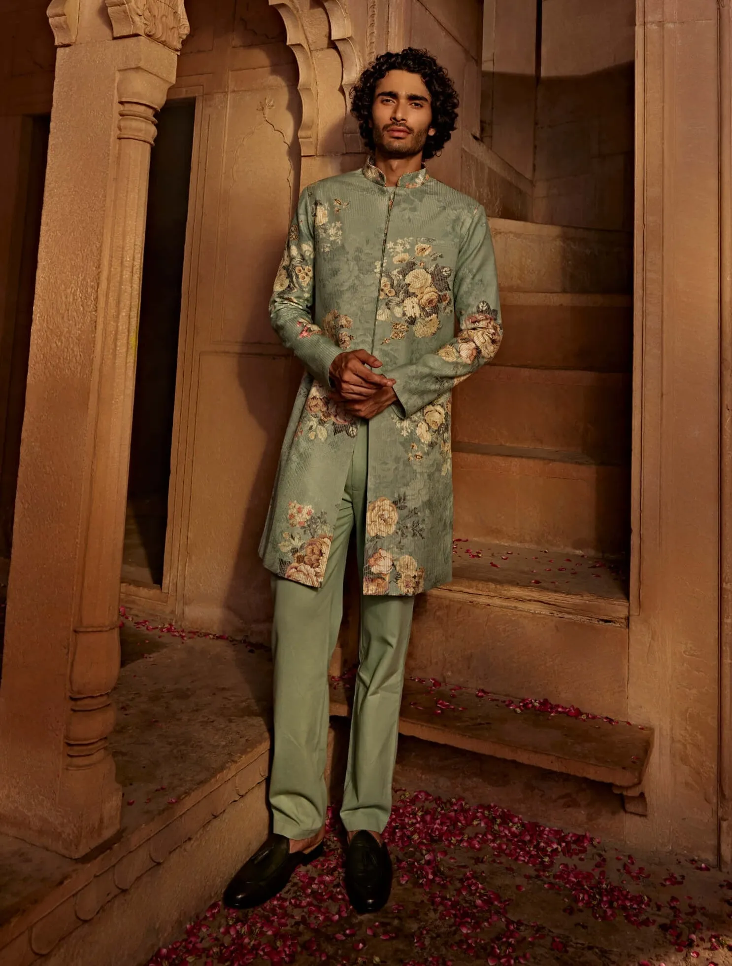 Saif mint blue sherwani and pants