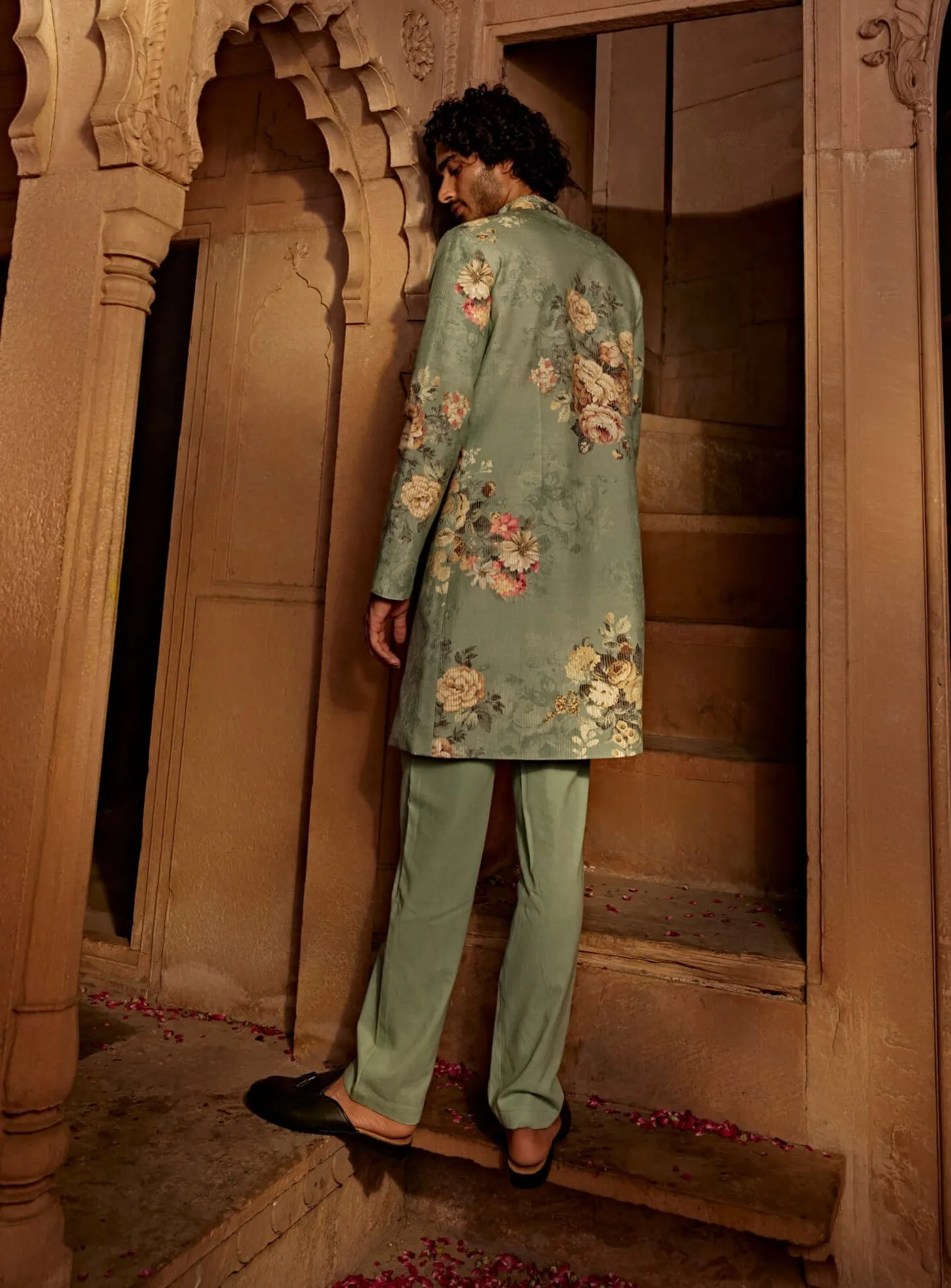 Saif mint blue sherwani and pants