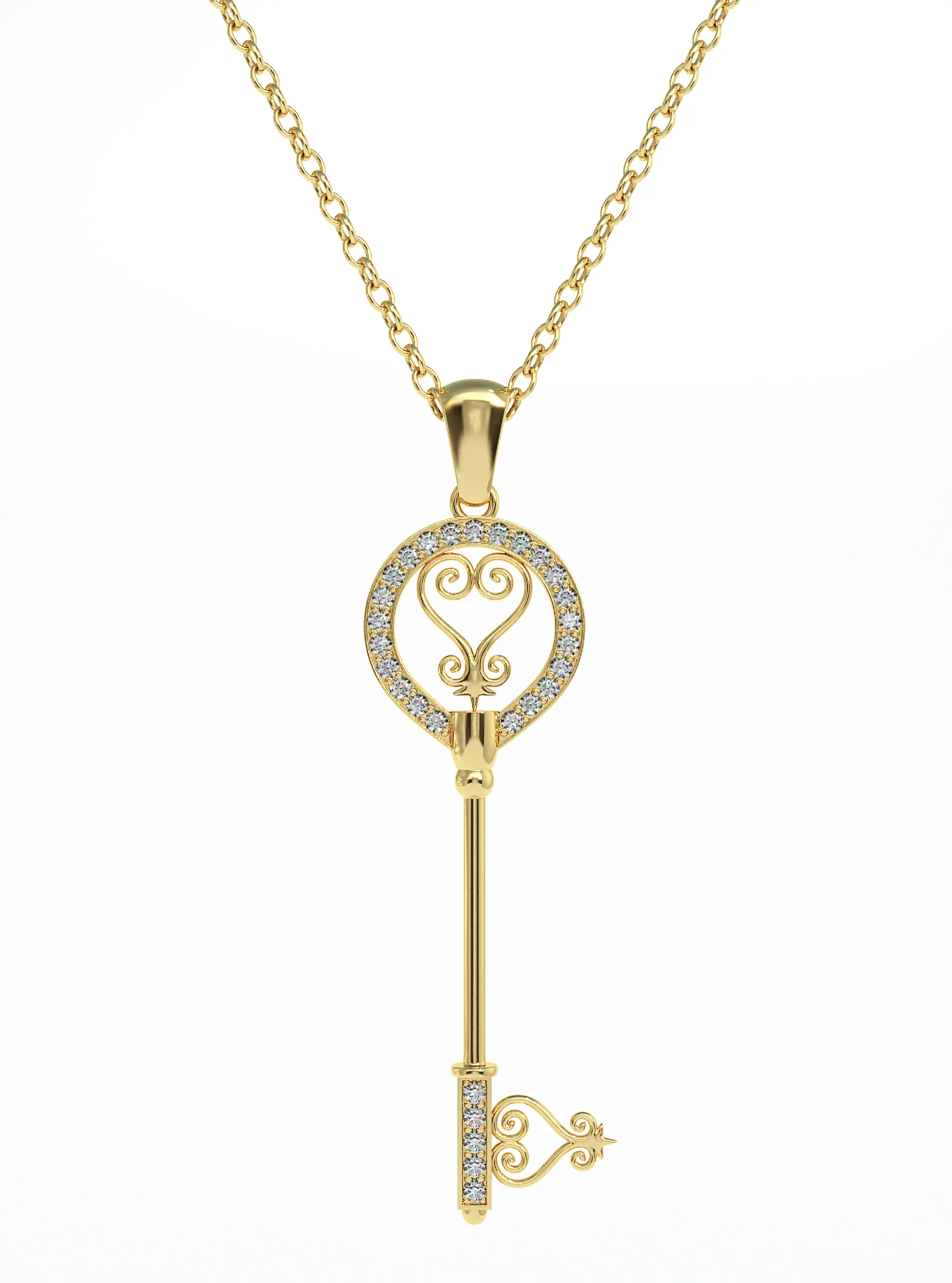 Sankofa Key Necklace