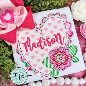 {Scallop Valentine Heart} applique design