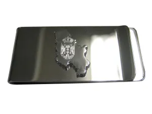 Serbia Map Shape and Flag Design Money Clip