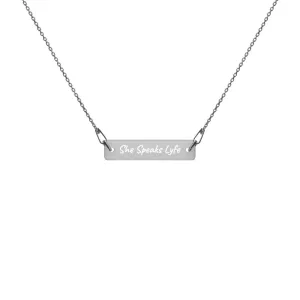 She Speaks Lyfe Engraved Necklace