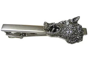 Side Facing Boar Head Square Tie Clip