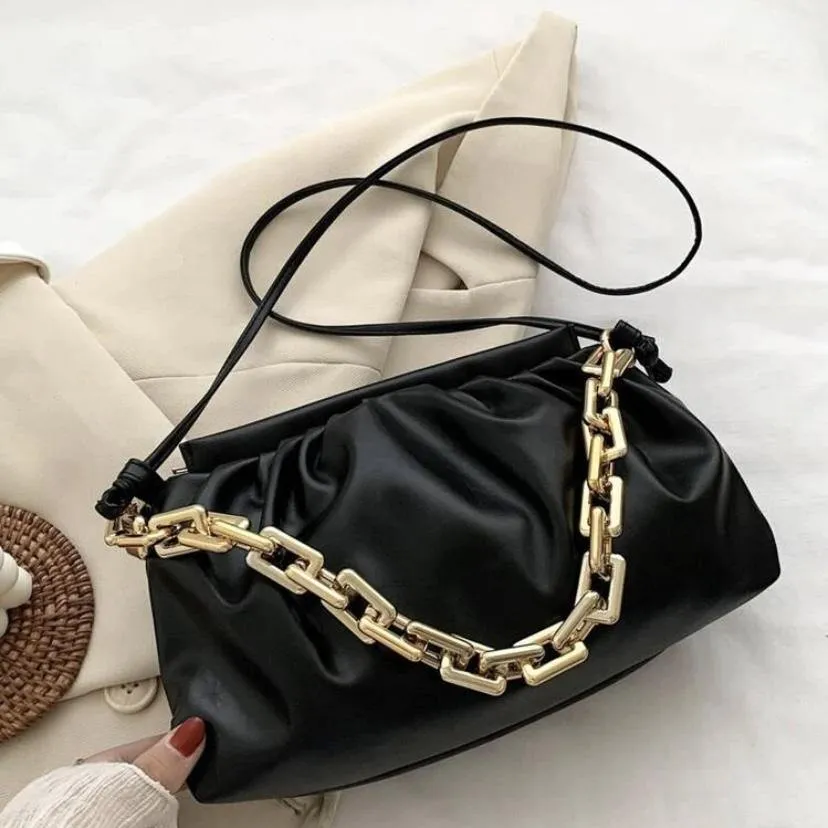 Sienna Gold Chain Bag | black