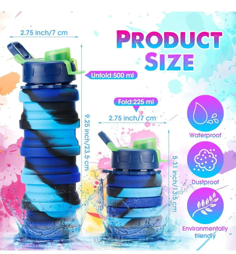 Silicone Expandable And Foldable Water Bottle - 500ml