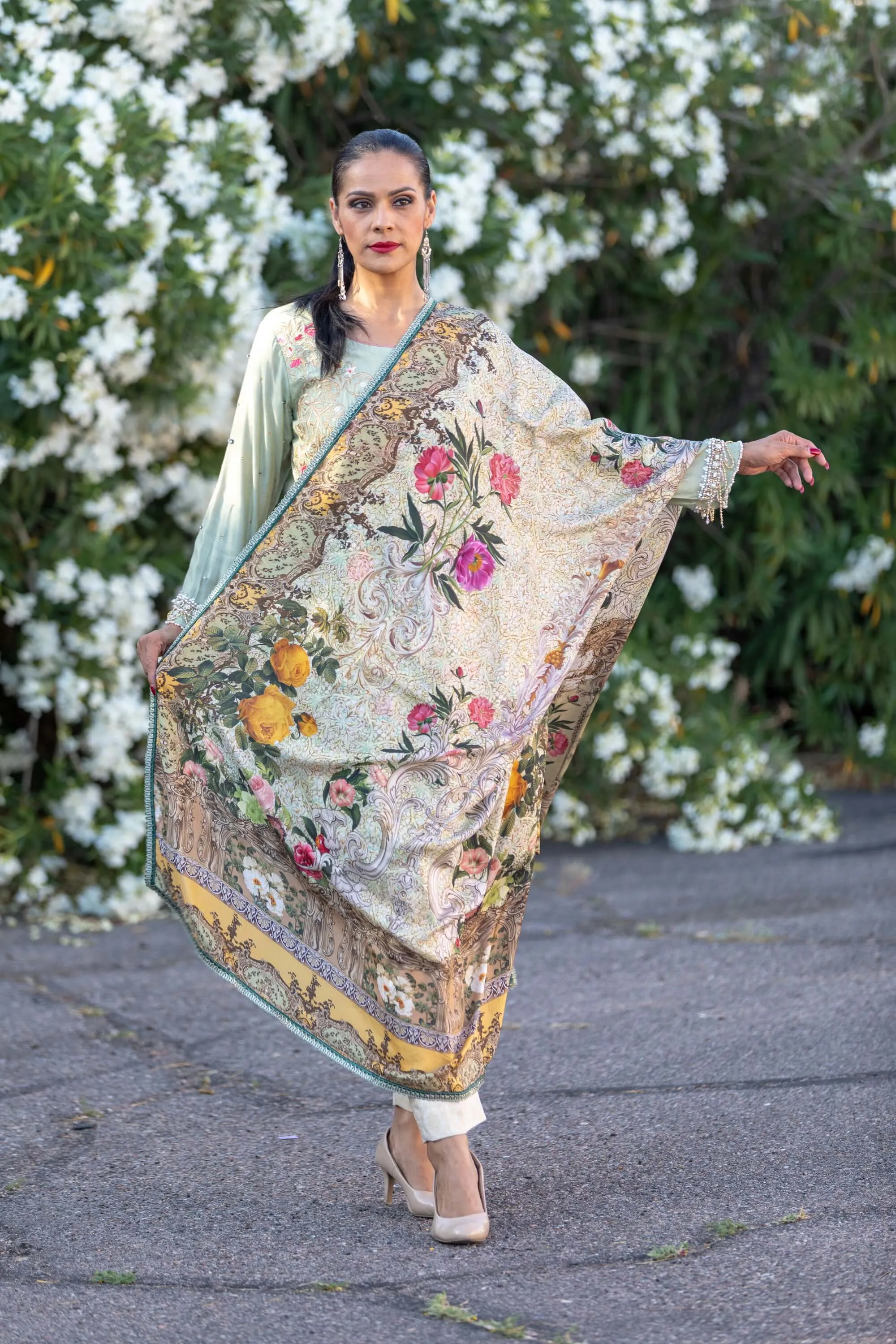 Silk Embroidered Mint Green Salwar Kameez Suit