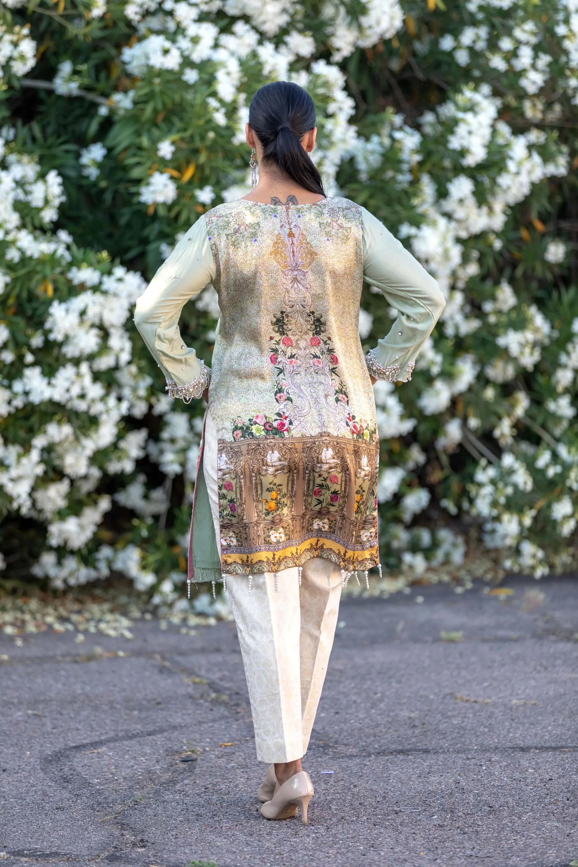 Silk Embroidered Mint Green Salwar Kameez Suit