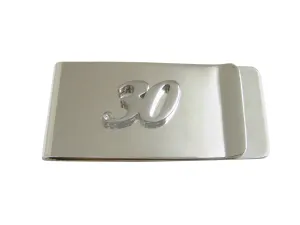 Silver Toned 30 Years Money Clip
