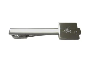 Silver Toned Etched Helicopter Square Tie Clip
