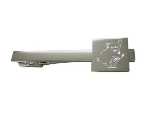 Silver Toned Etched Koala Square Tie Clip