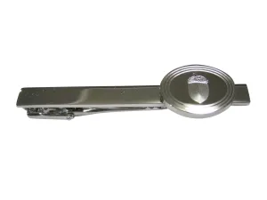 Silver Toned Etched Oval Acorn Tie Clip
