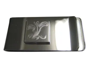 Silver Toned Etched Venus Fly Trap Carnivorous Plant Pendant Money Clip