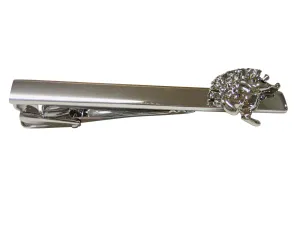 Silver Toned Hedgehog Square Tie Clip