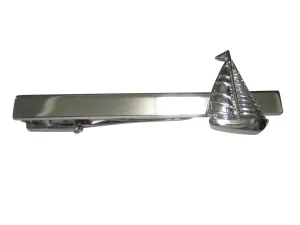 Silver Toned Shiny Nautical Sail Boat Tie Clip