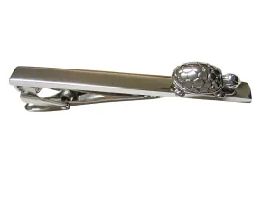 Silver Toned Turtle Tortoise Square Tie Clip