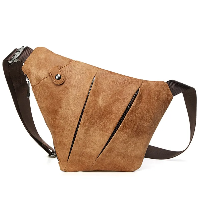 Slim Leather Crossbody Bag Essentials Bag, Black/Brown/Maroon, One Size