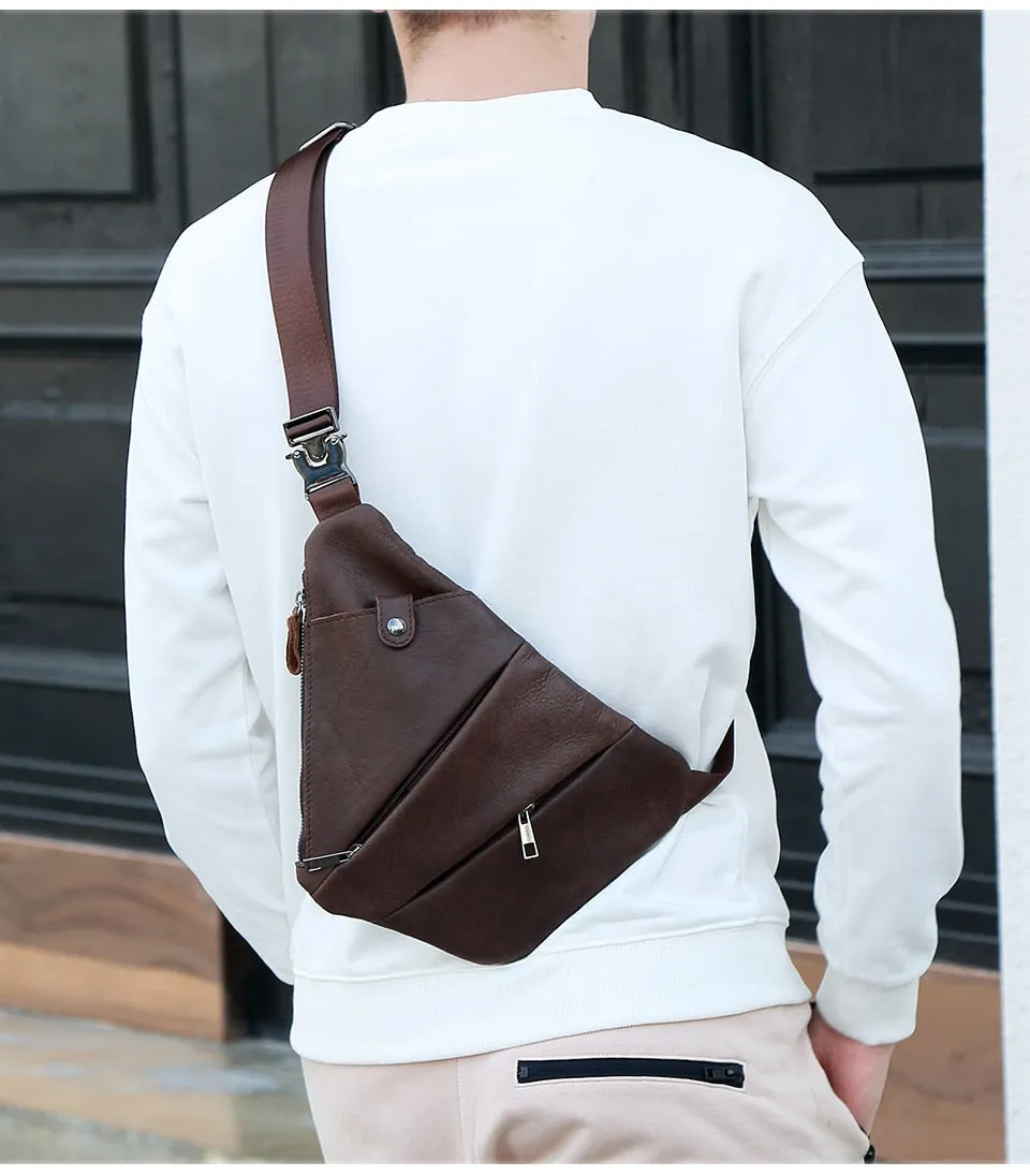 Slim Leather Crossbody Bag Essentials Bag, Black/Brown/Maroon, One Size