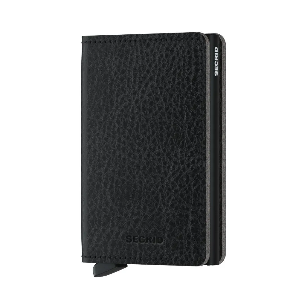 SLIMWALLET VEG LEATHER BLACK