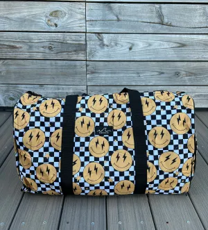 Smiley Check Weekender Bag
