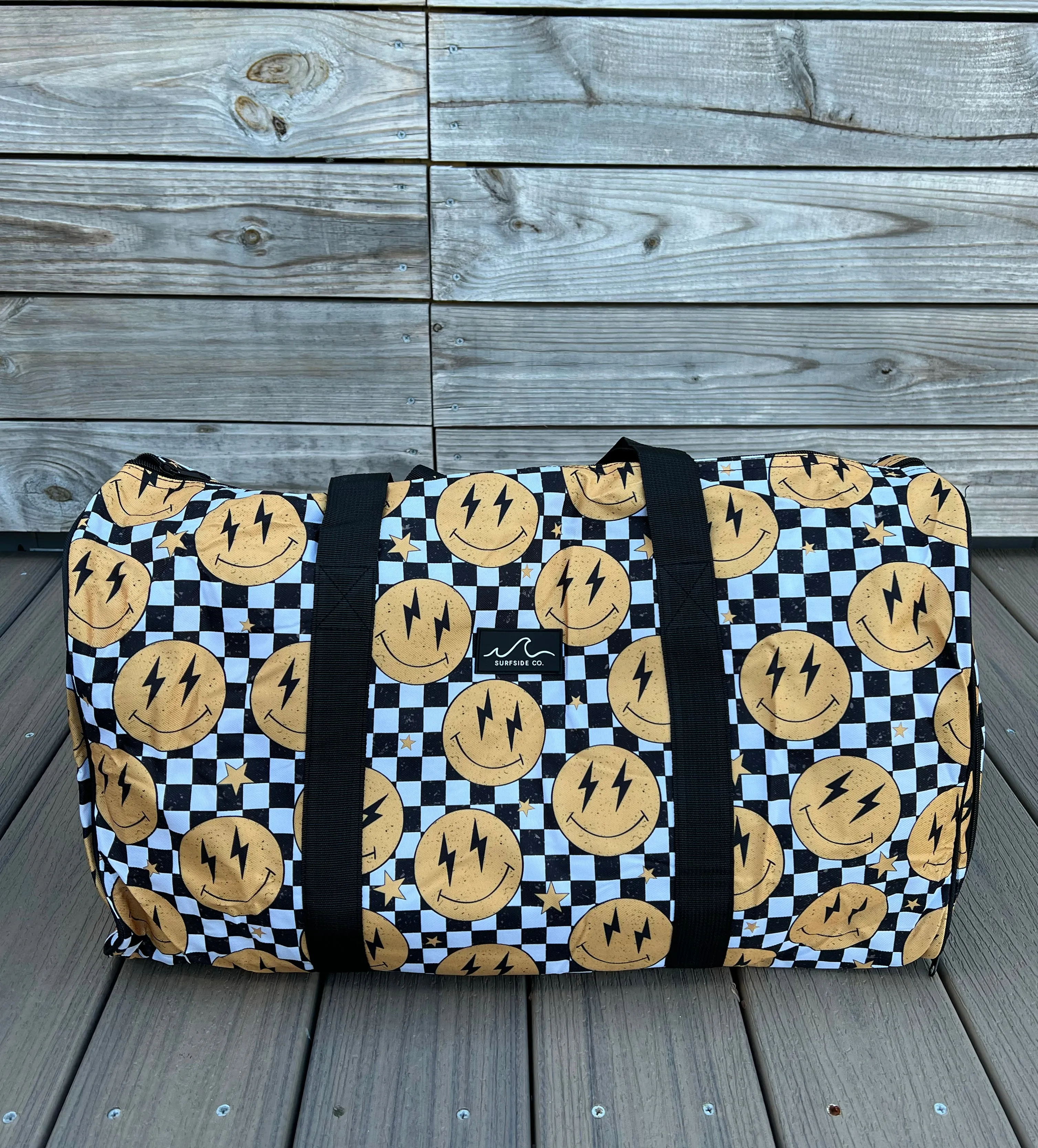 Smiley Check Weekender Bag