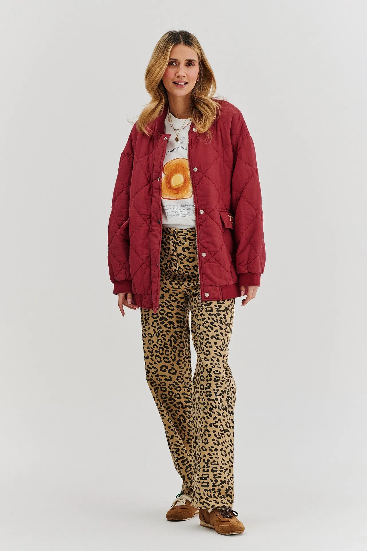 Smoky Blush quilted bomber