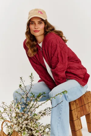 Smoky Blush quilted bomber