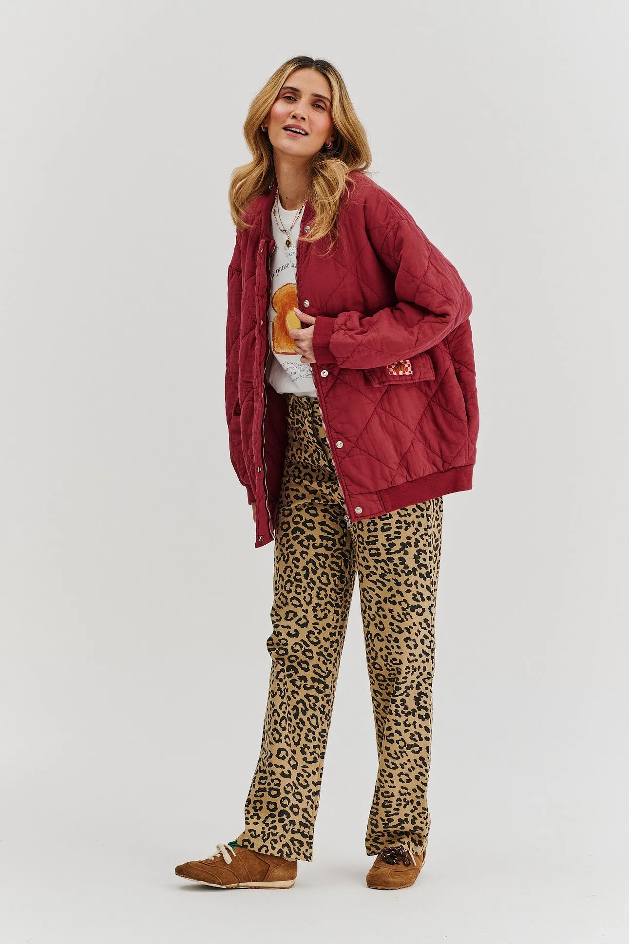 Smoky Blush quilted bomber