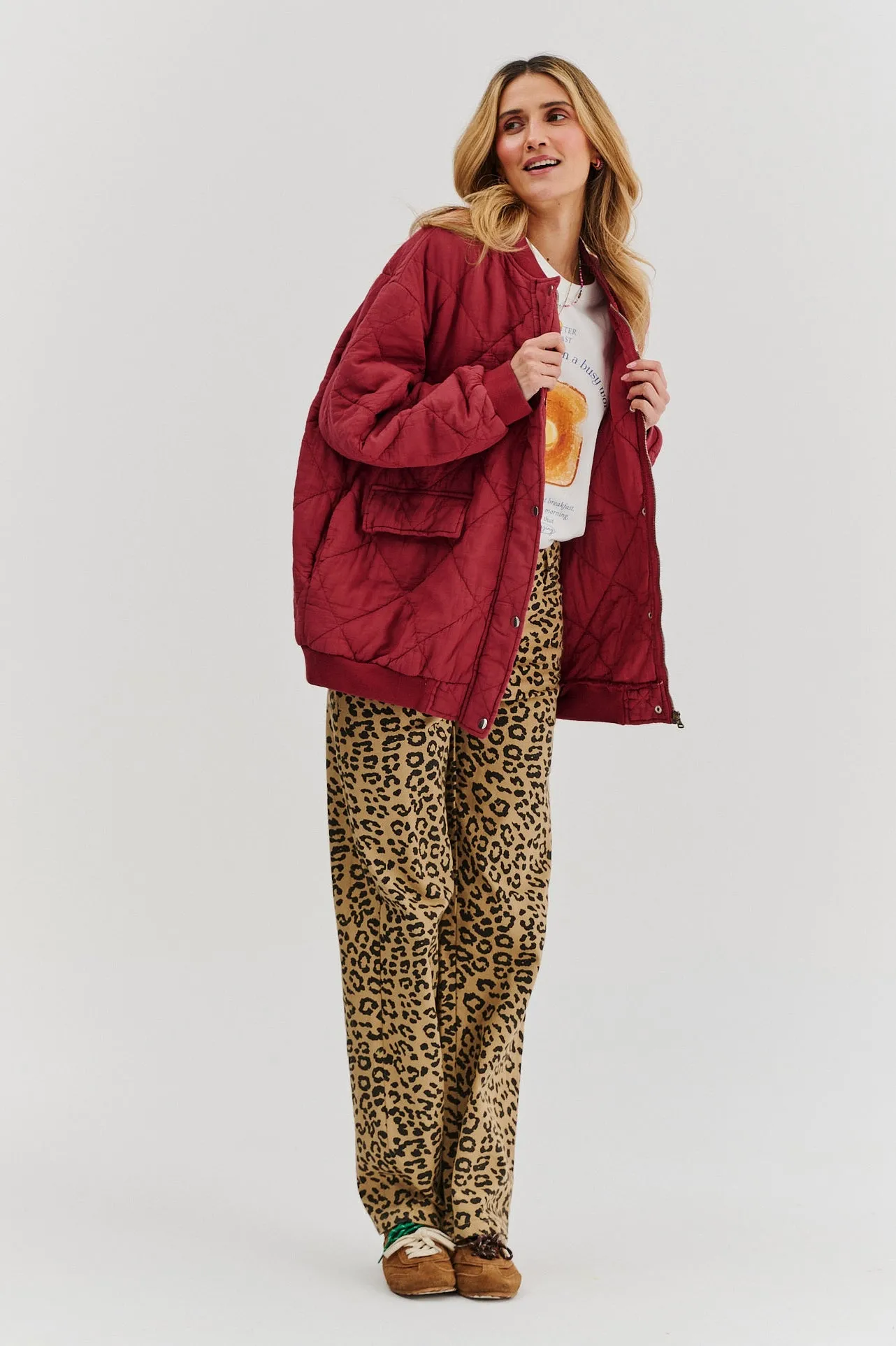 Smoky Blush quilted bomber