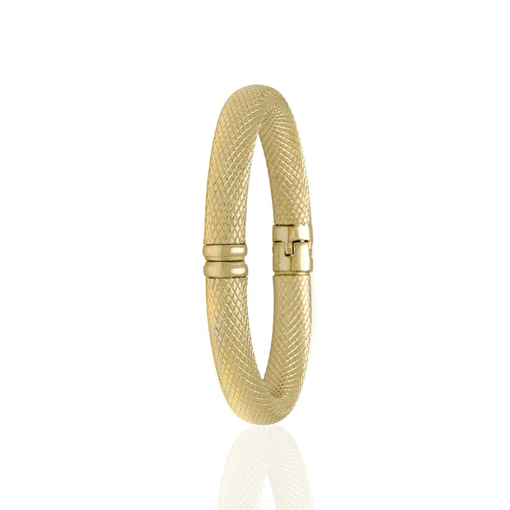 Snakeskin Gold Tone Bangle Bracelet Wide
