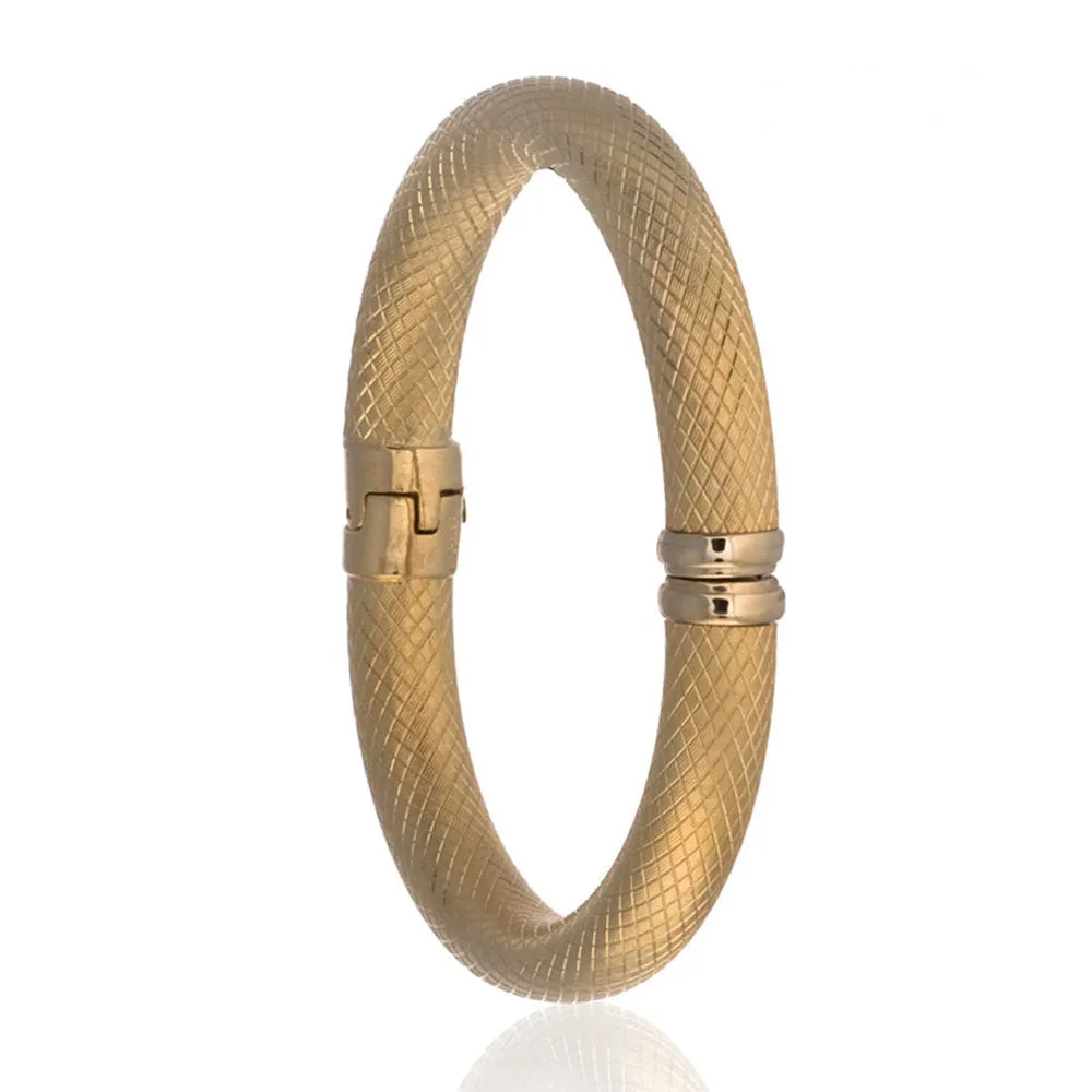 Snakeskin Gold Tone Bangle Bracelet