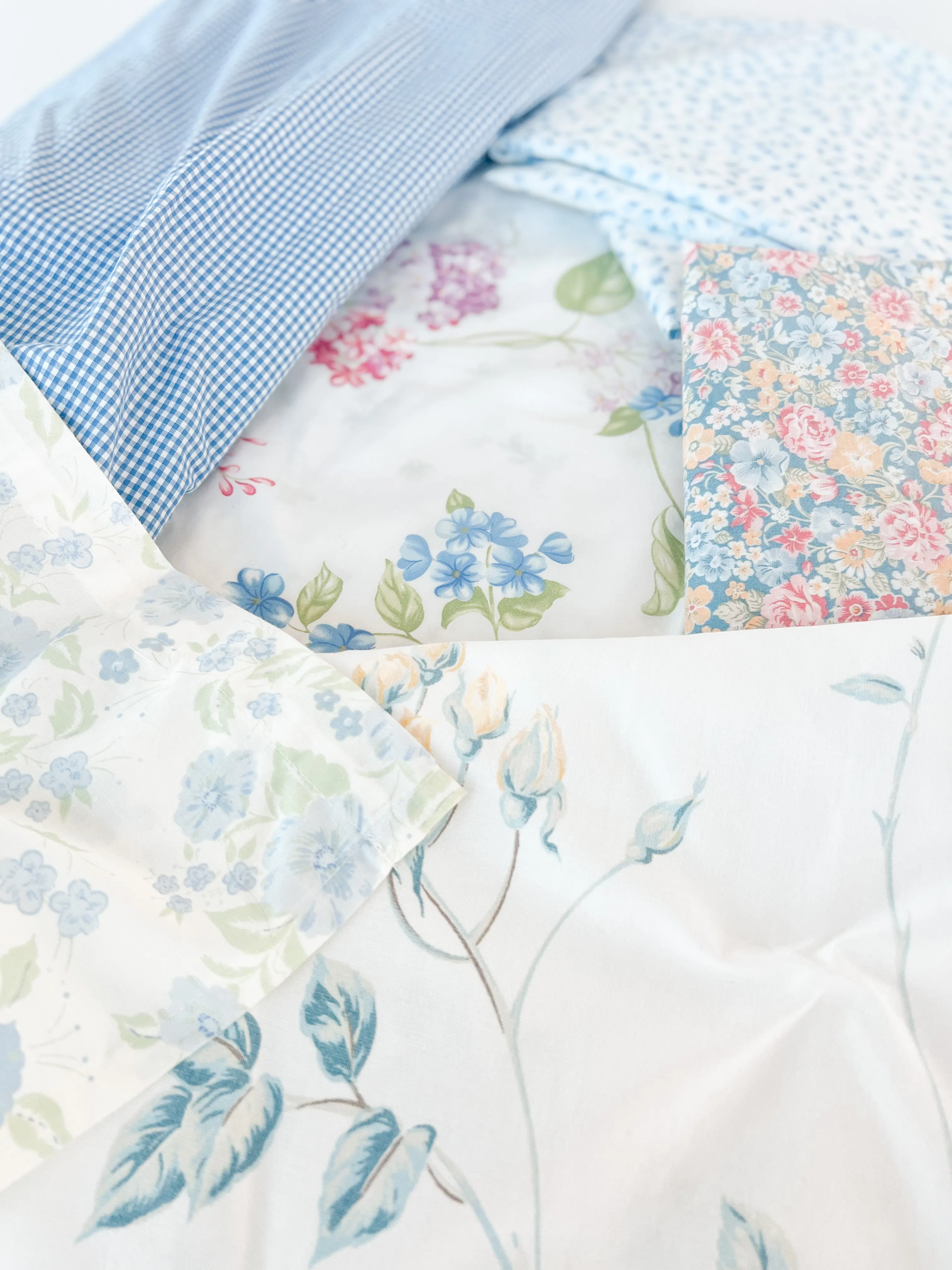 SOFT BLUE VINTAGE PATCHWORK DRESS