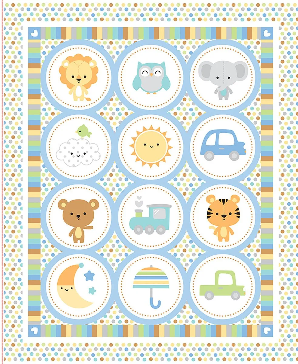 Special Delivery Baby Boy Quilt Panel P15285