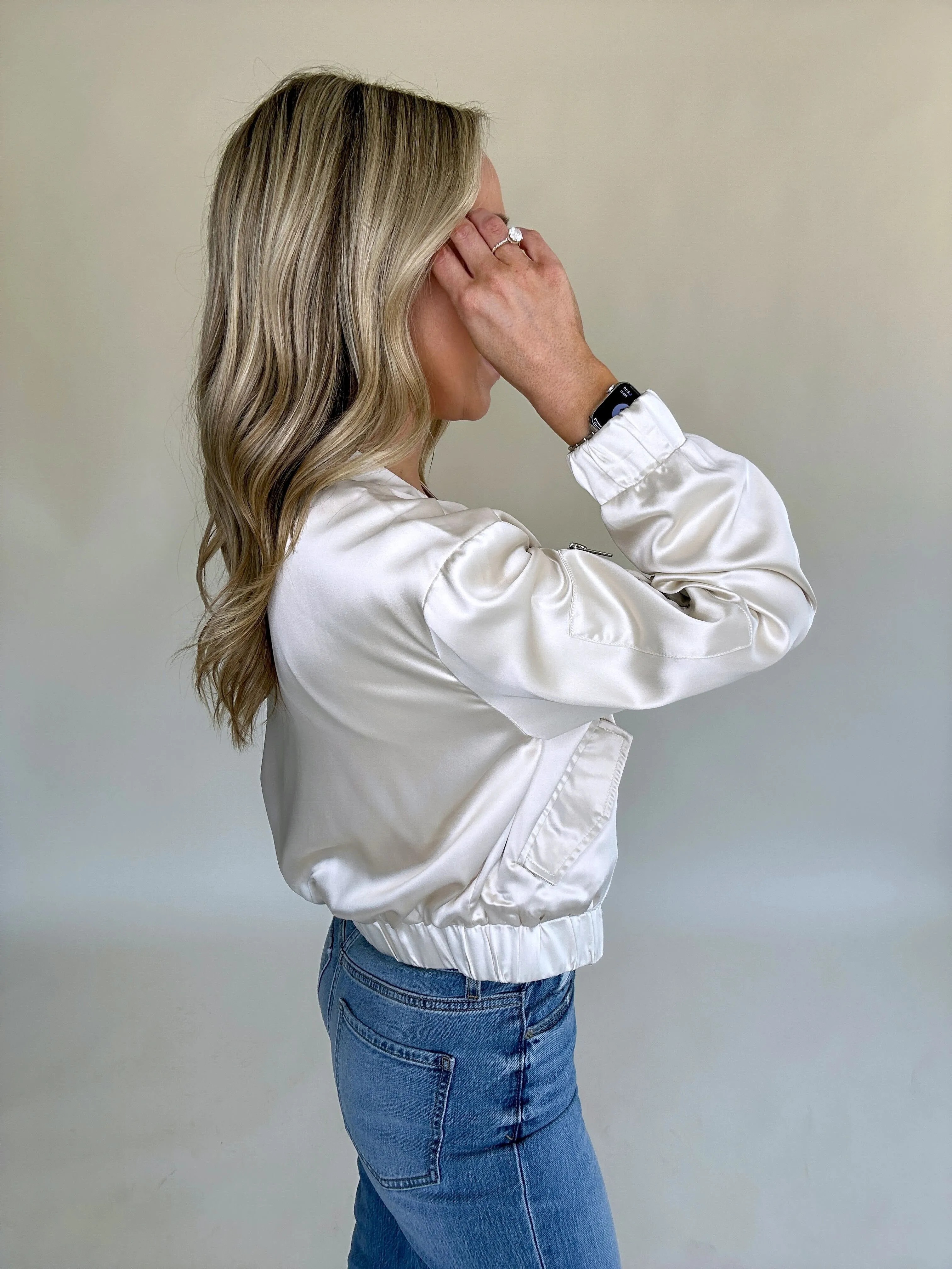 Steal The Attention Satin Bomber Jacket