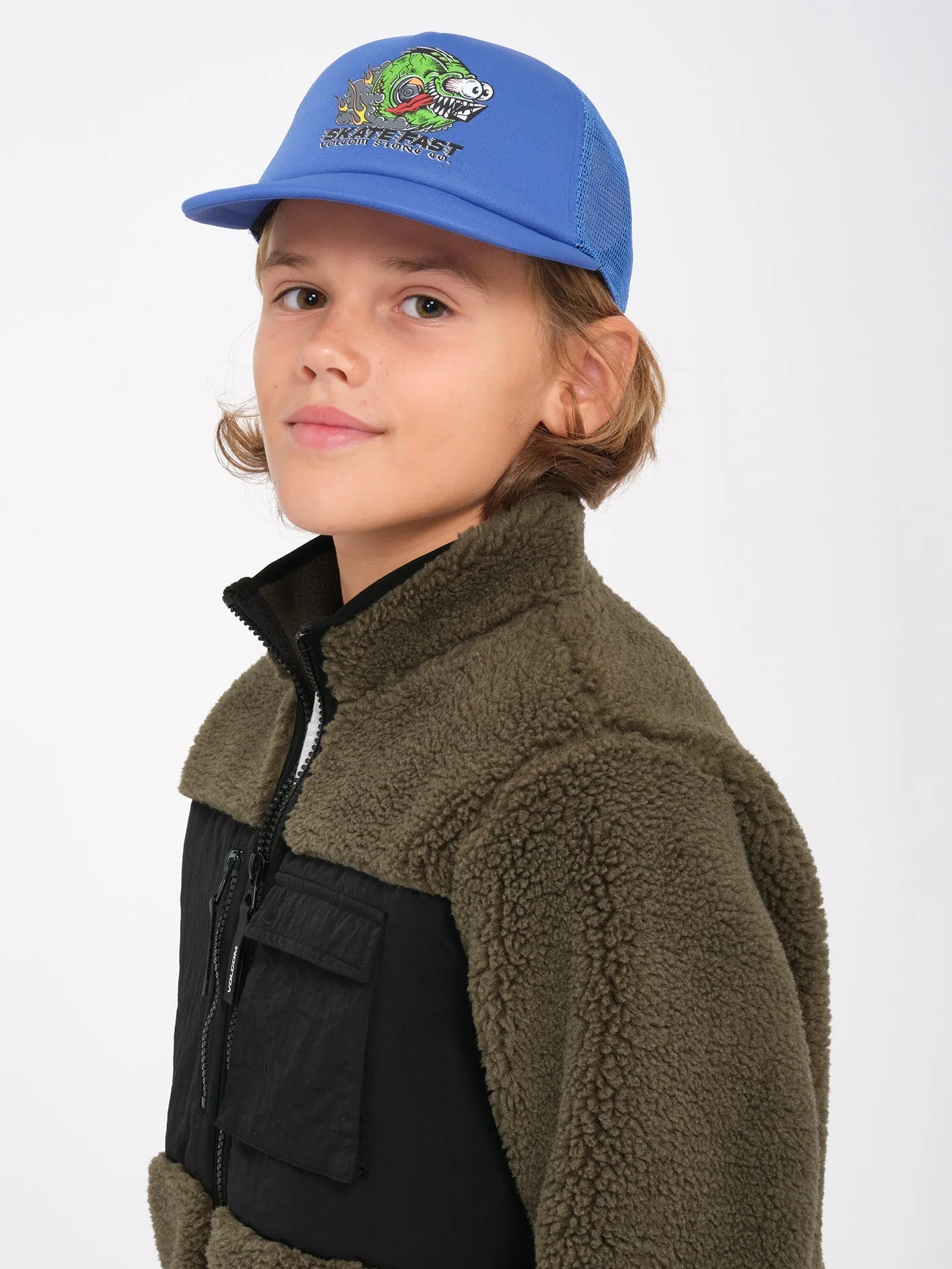 Storm Stone Zip Sherpa Sweatshirt - Wintermoss - (KIDS)