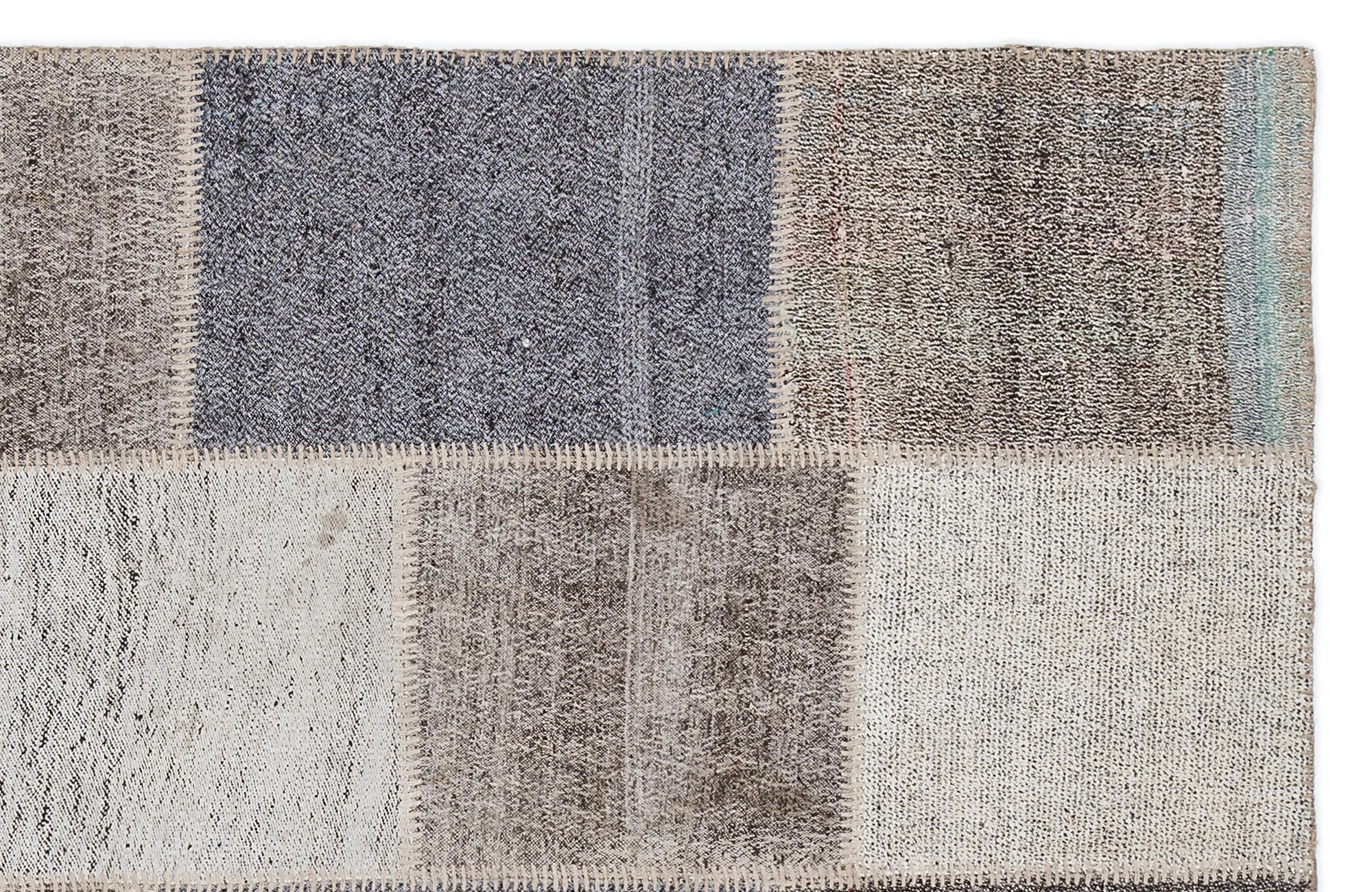 Striped Over Dyed Kilim Patchwork Unique Rug 5'3'' x 7'7'' ft 160 x 230 cm