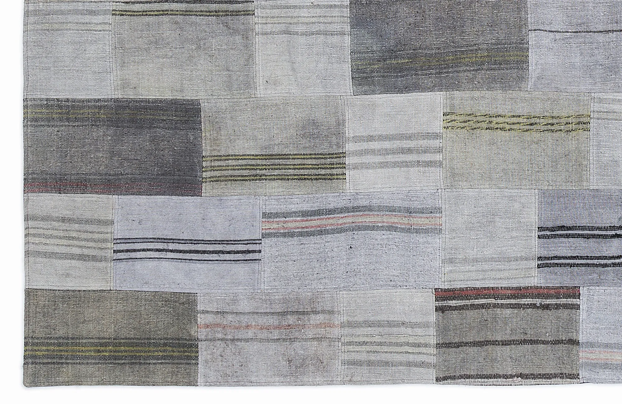 Striped Over Dyed Kilim Patchwork Unique Rug 5'3'' x 7'7'' ft 160 x 230 cm