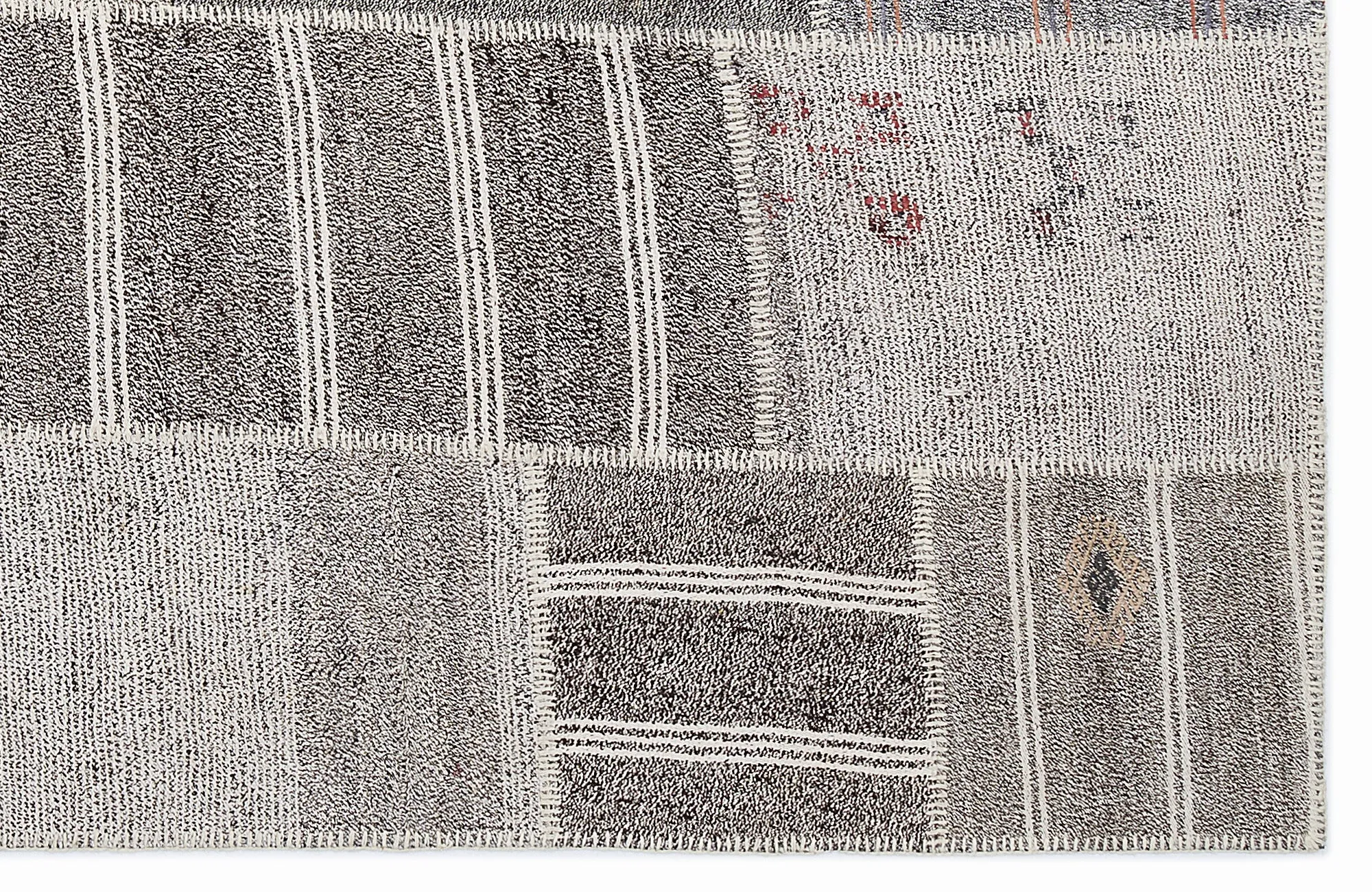 Striped Over Dyed Kilim Patchwork Unique Rug 5'3'' x 7'7'' ft 160 x 230 cm