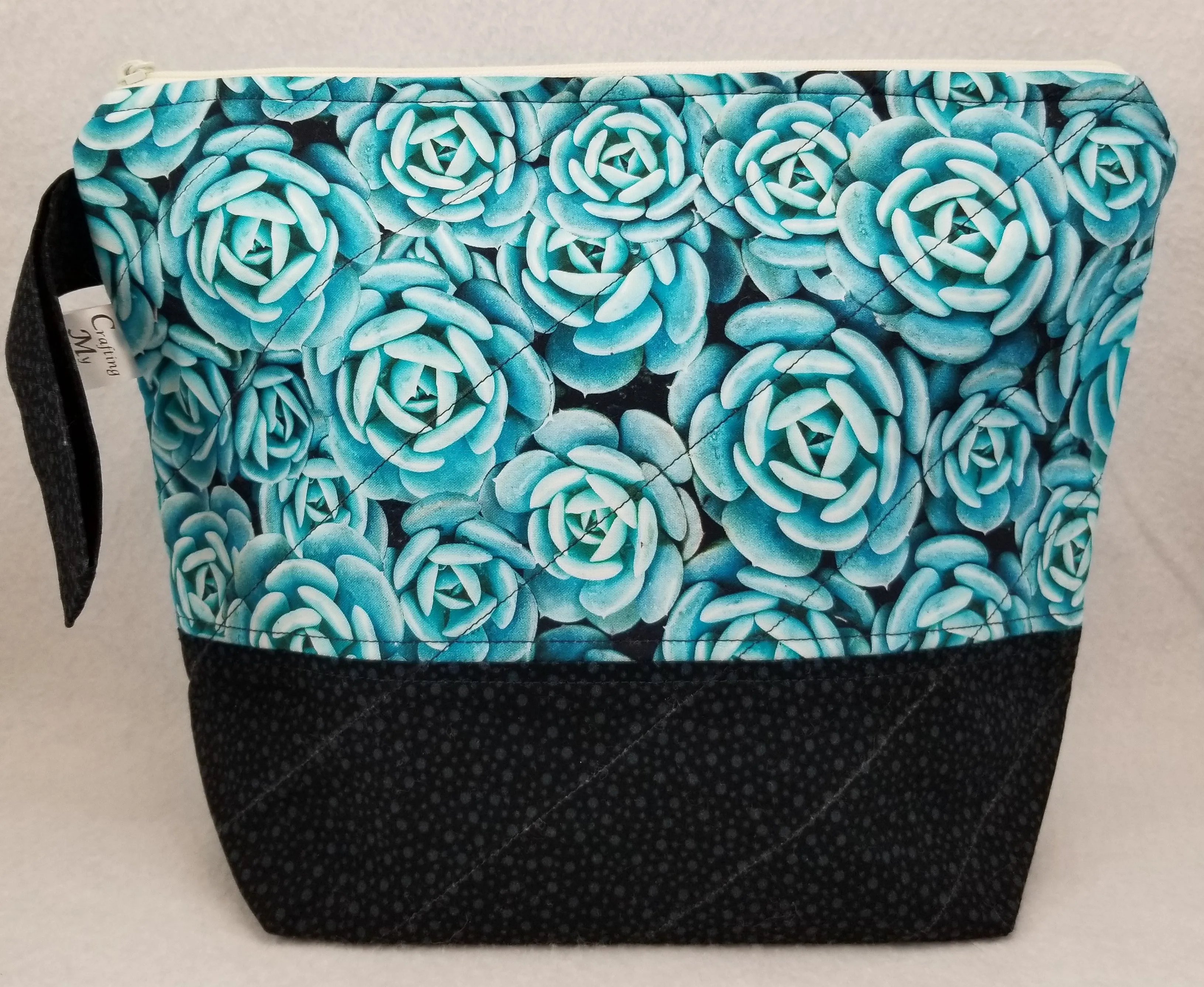 Succulents - Blue - Project Bag - Medium