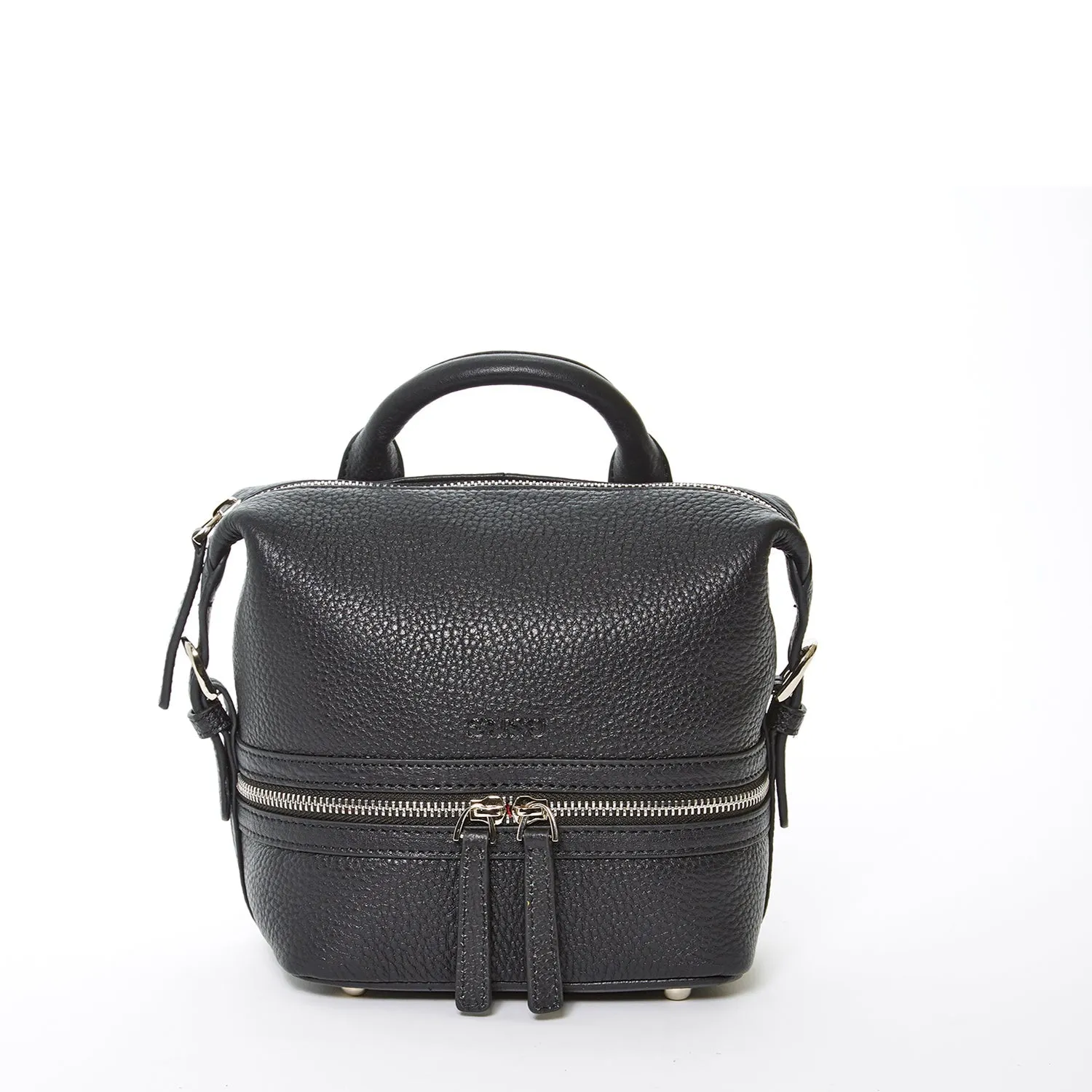 SUSU The Ashley Black Leather Backpack Purse