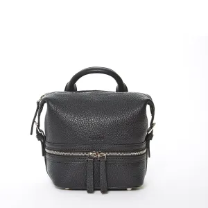 SUSU The Ashley Black Leather Backpack Purse