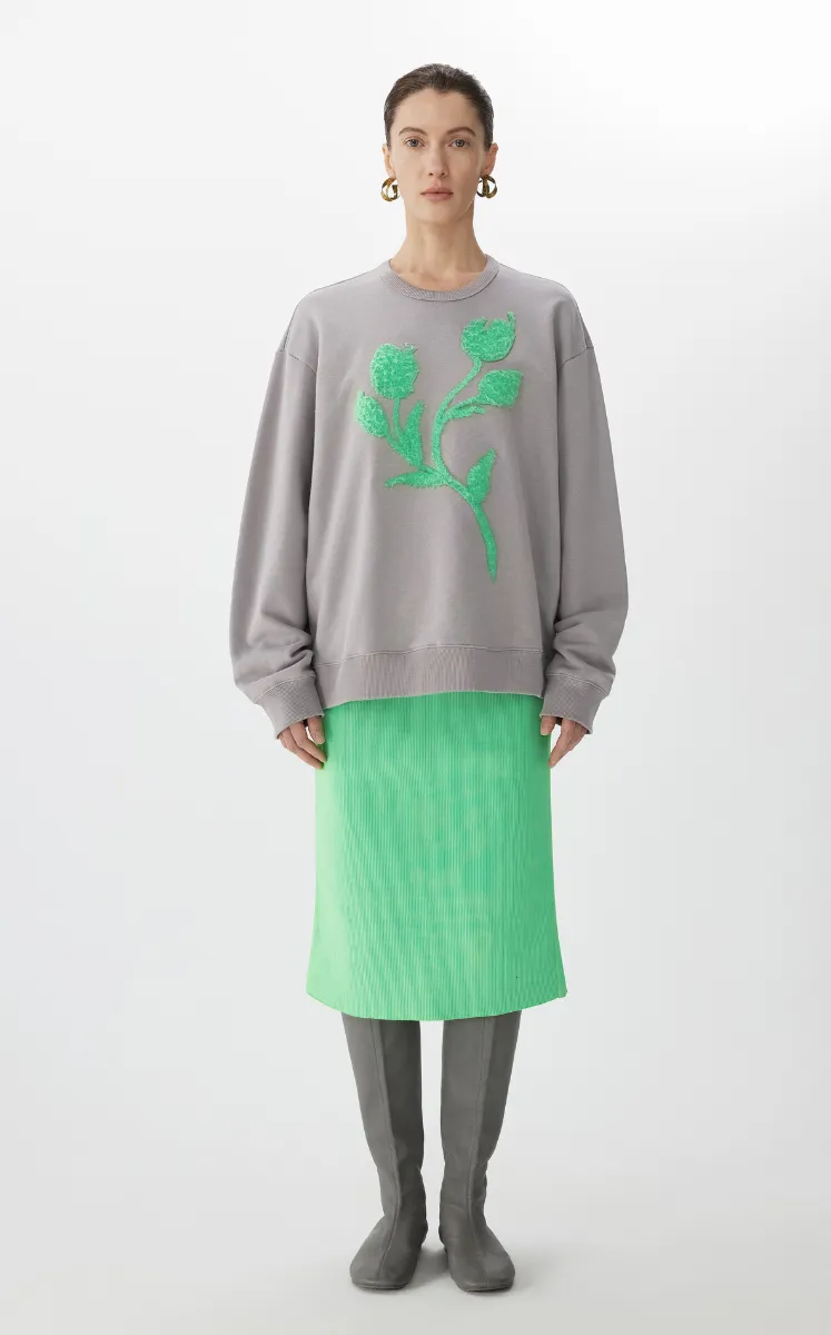 Sweatshirt / JNBY Floral Embroidery Oversized Sweatshirt