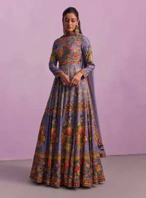 Tahira purple anarkali and dupatta