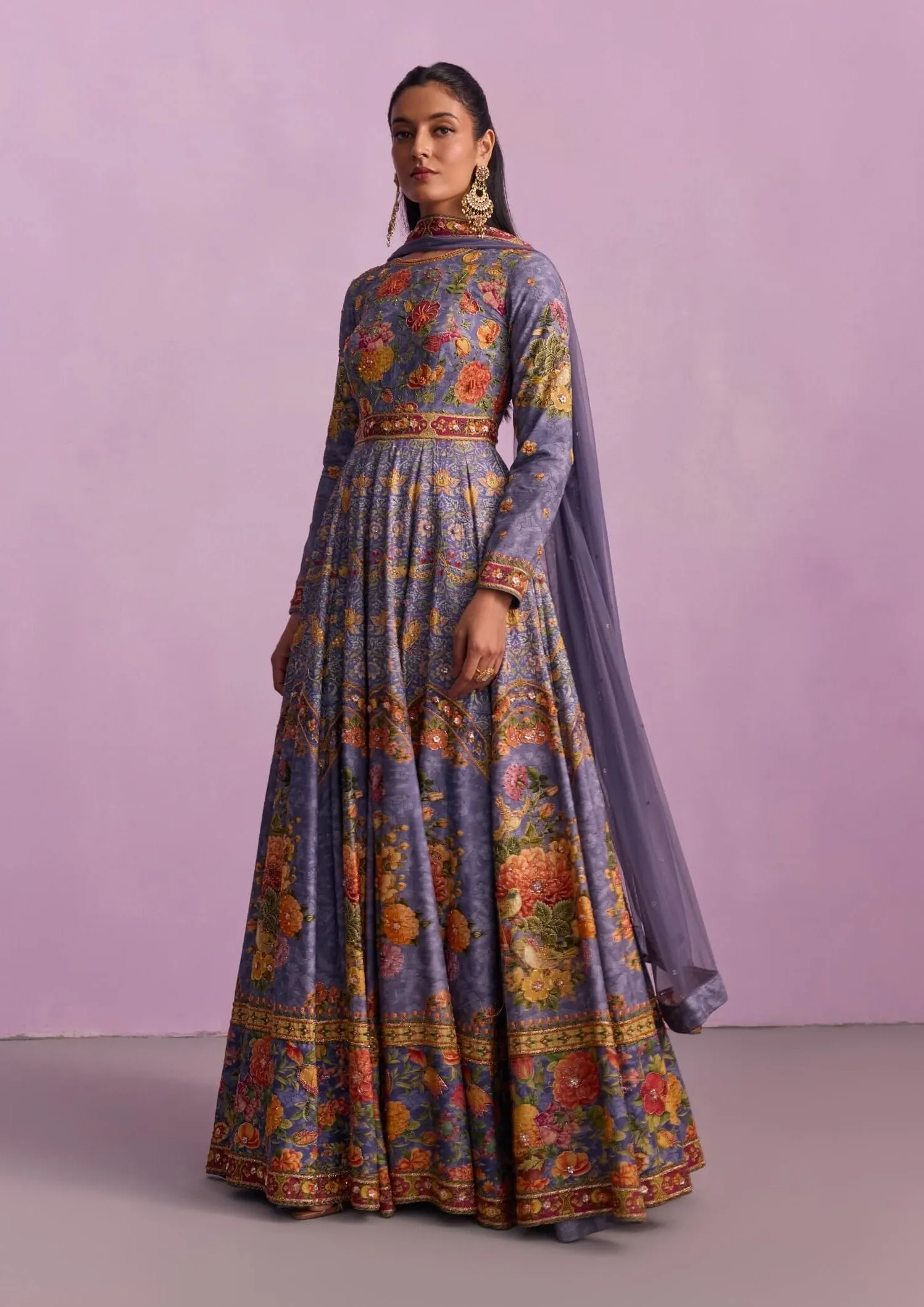 Tahira purple anarkali and dupatta
