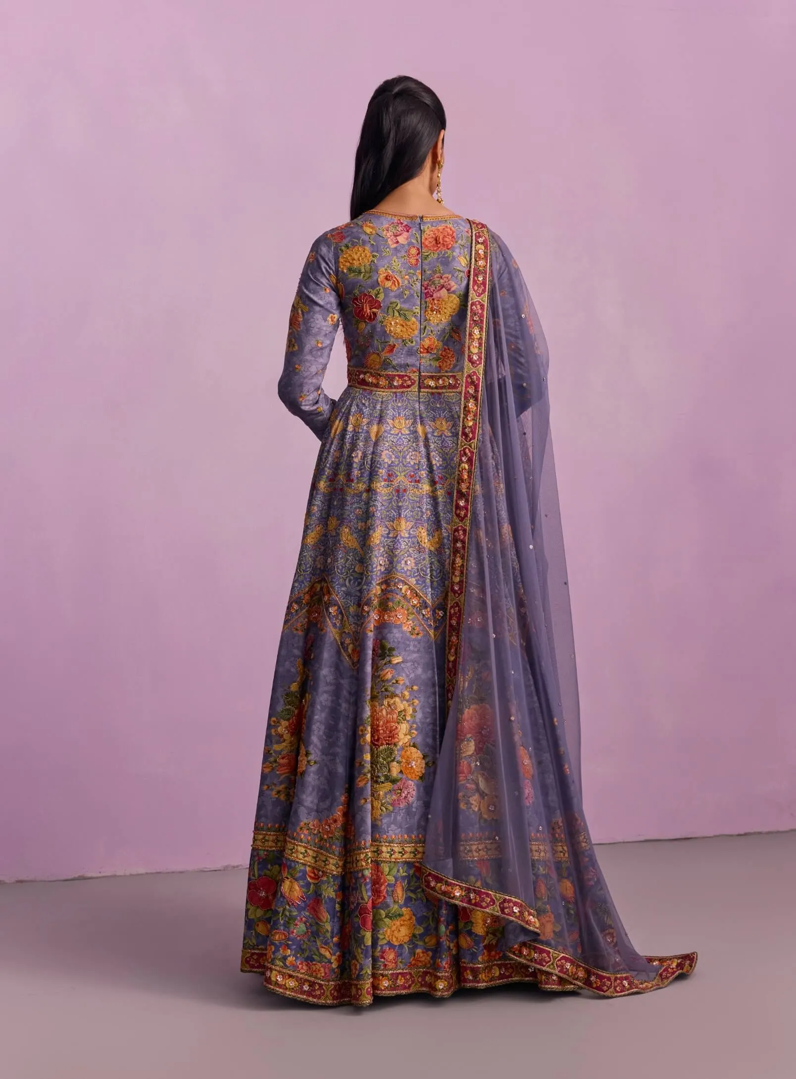 Tahira purple anarkali and dupatta